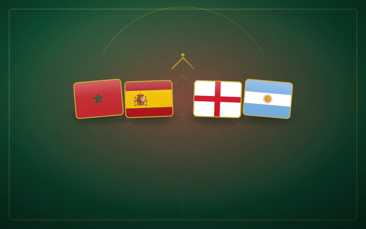 Smaragdgroene WK 2026 nieuwscover met de vlaggen van Marokko, Spanje, Engeland en Argentinië