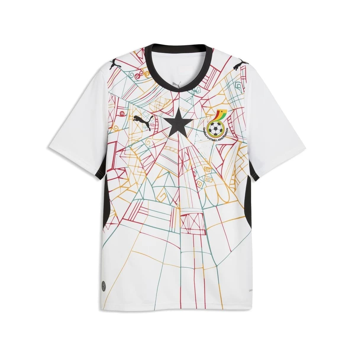 Ghana WK 2026 thuisshirt in wit met de zwarte ster en rood, goud en groen